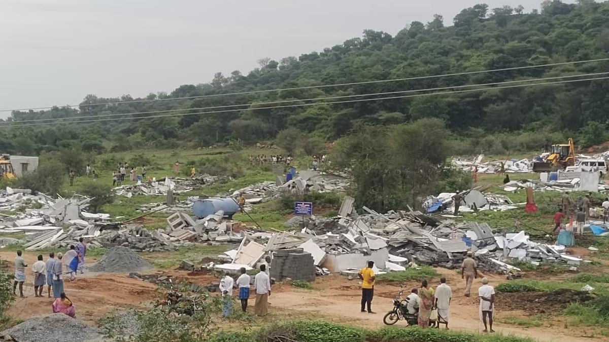 Revenue officials demolish over 50 houses near R.K. Pet in Tiruvallur district; residents allege sudden action without notice